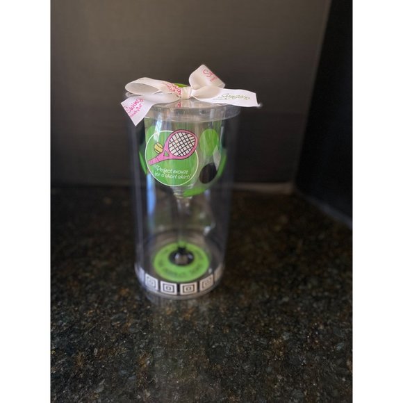 Mud Pie, Swingers 9" Polka Dot Wine Glass, The Perfect Serve, NIB - Picture 1 of 8